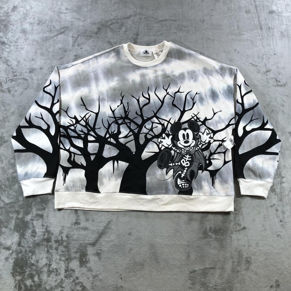 Disney Sweatshirt Mens Medium Halloween Mickey Disneyland Resort Fleece Crewneck